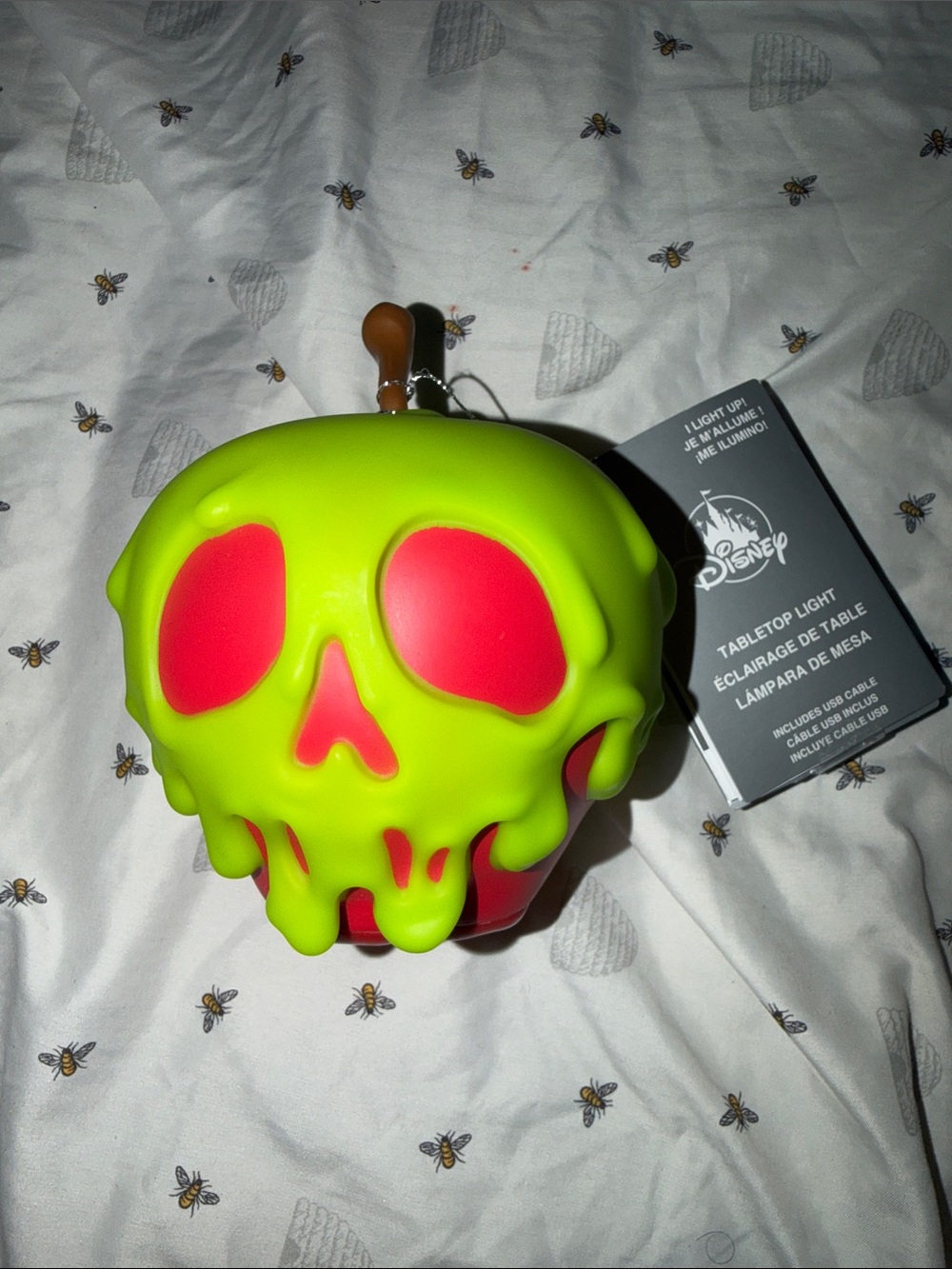 Disney Neon Green Drip Skull Poison Apple Table Lamp